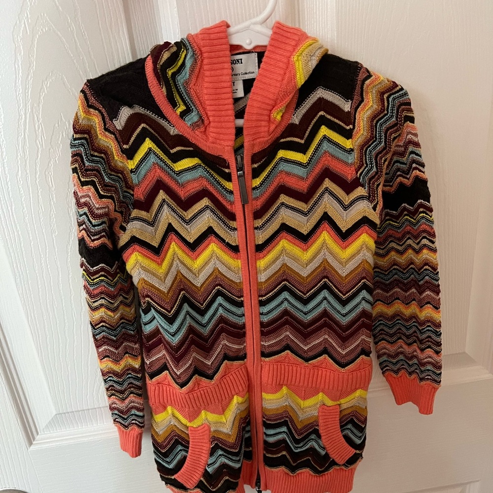 Missoni for Target Pastel Chevron Hooded Zip Up Sweater 3T